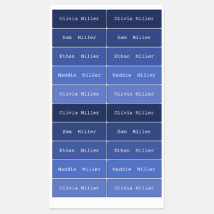 Colourful waterproof name labels for school daycar