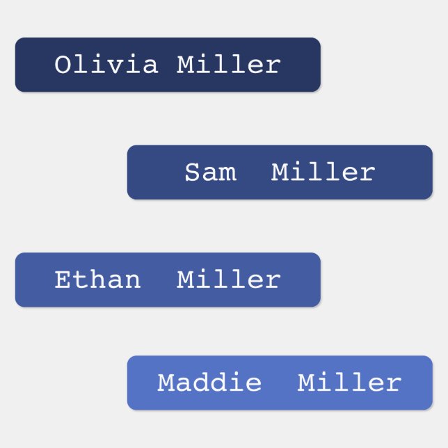 Colourful waterproof name labels for school daycar (Group)