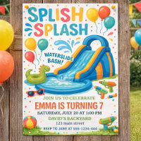 Colourful Waterslide Splash Birthday Party Design