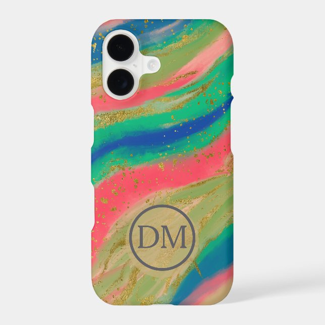 Colourful Wave Abstract Art Monogram (Back)