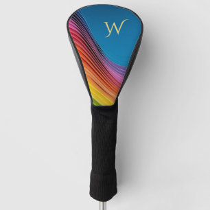 Colourful Wave Initial Golf Head Cover