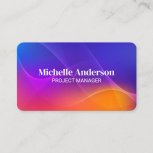 Colourful Wave Lines Background Business Card