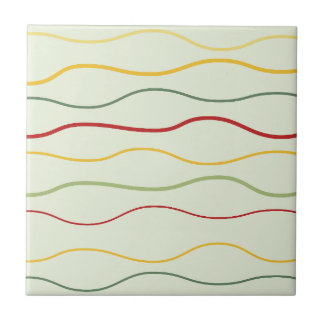 Colourful Wave Lines Pattern Ceramic Tile
