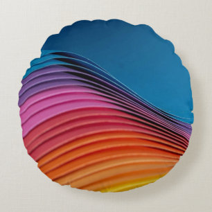 Colourful Wave Round Cushion
