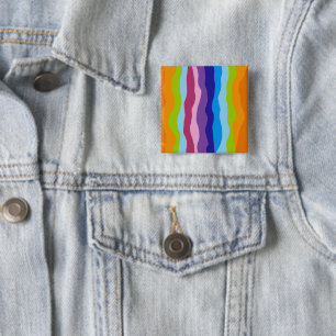 Colourful waves 15 cm square badge