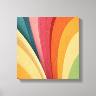 Colourful waves and shapes in design canvas print