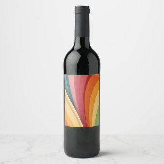 Colourful waves and shapes in design wine label