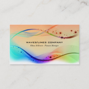 Colourful Waves Lines Business Card