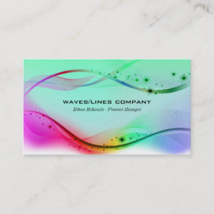 Colourful Waves Lines Business Card