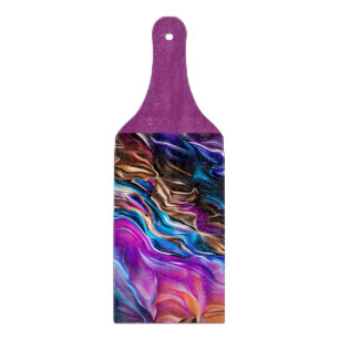 Colourful waves of Purple Blue Gold Cutting Board