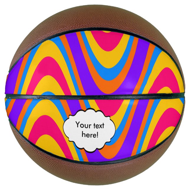 Colourful waves pattern basketball (Front)