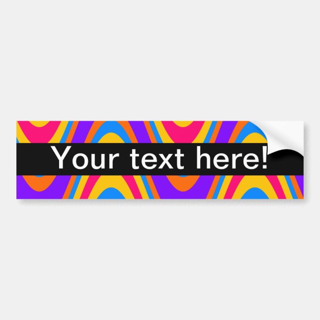 Colourful waves pattern bumper sticker (Front)