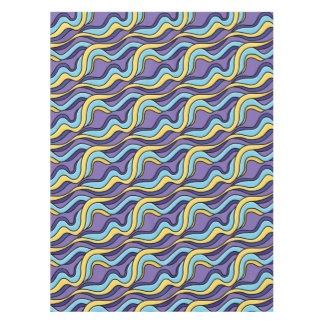 Colourful Waves Pattern Funky Retro Modern Abstrac Tablecloth