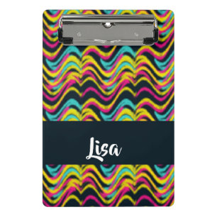 Colourful waves pattern mini clipboard