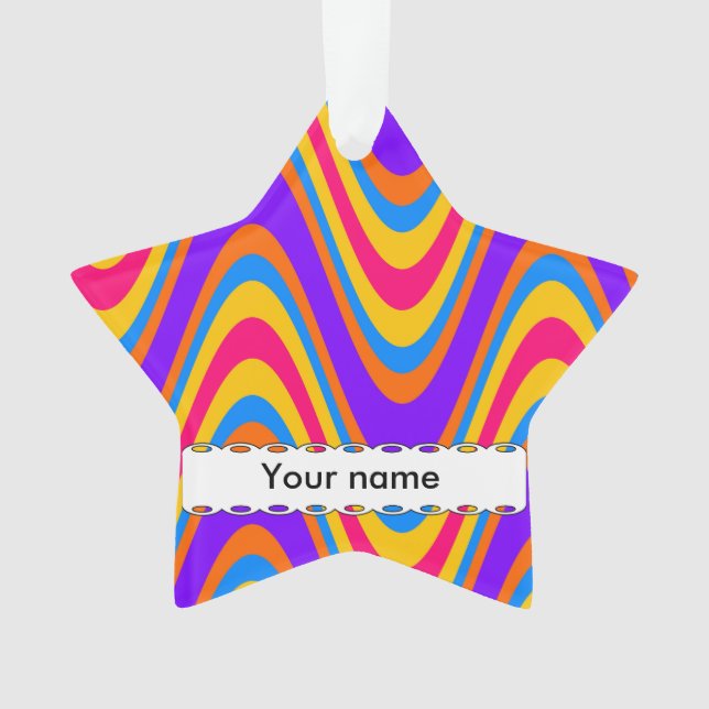 Colourful waves pattern ornament (Front)