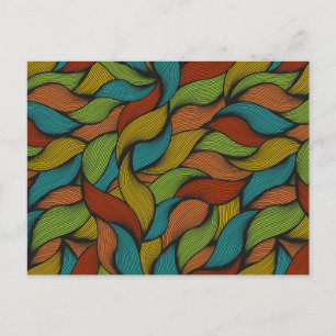 Colourful waves postcard