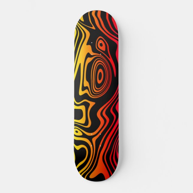 Colourful Waves Striped Skateboard (Front)