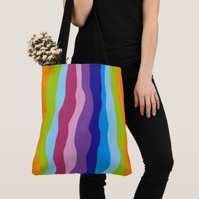 Colourful Waves Tote Bag (Close Up)