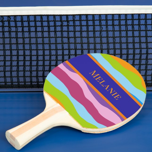 Colourful Waves with Name Ping Pong Paddle (Insitu)