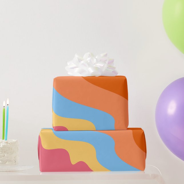 Colourful Wavy Abstract Wrapping Paper (Party Gifts)