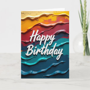 Colourful Wavy Birthday Card