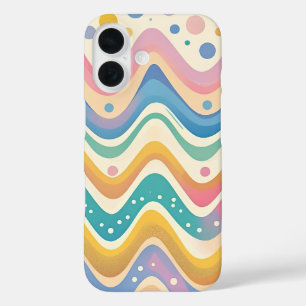 Colourful Wavy Chevron Zigzag iPhone 16 Case