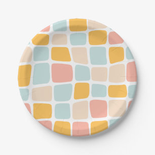 Colourful Wavy Cobblestone Party Plates