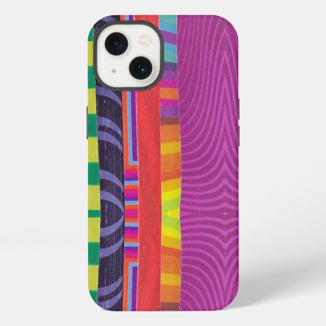 colourful wavy stripes iPhone case (Back)