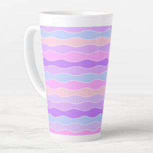 Colourful Wavy Stripes Latte Mug