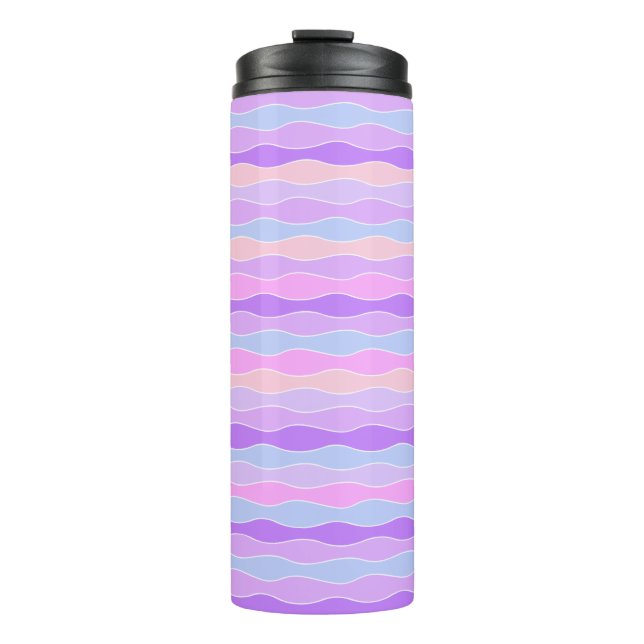 Colourful Wavy Stripes Thermal Tumbler (Front)