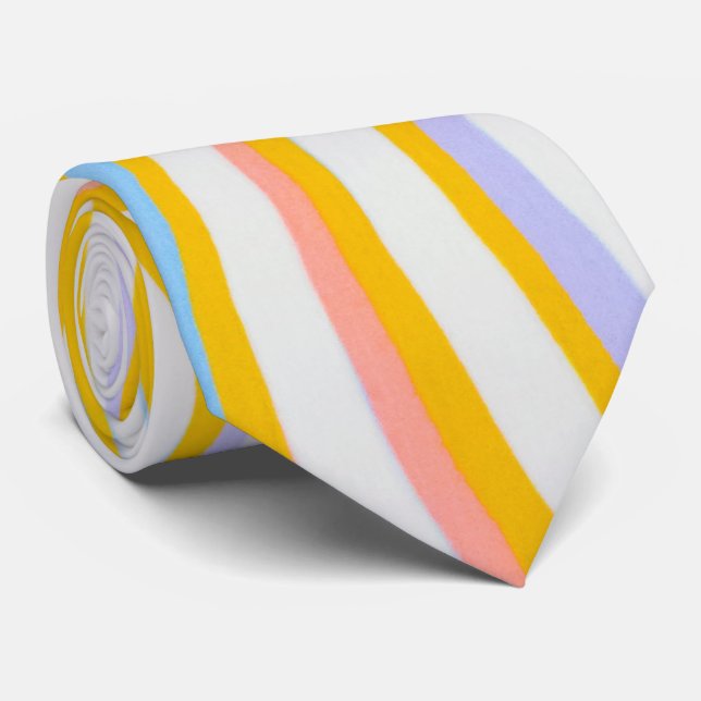 Colourful Wavy Stripes Tie (Rolled)