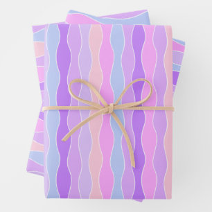 Colourful Wavy Stripes Wrapping Paper Sheet