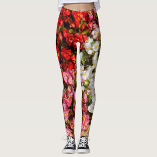 Colourful Wax Begonias Leggings