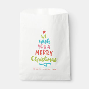 Colourful We Wish You a Merry Christmas Favour Bag