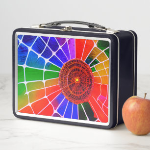 Colourful Web Metal Lunch Box