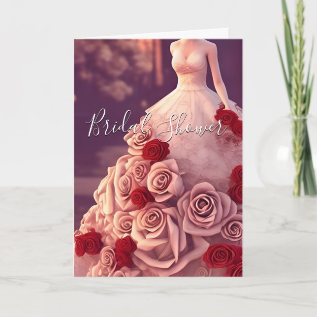Colourful Wedding Bridal Shower Floral Roses Card (Front)
