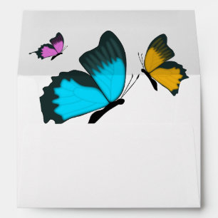 Colourful Wedding Butterfly Envelope