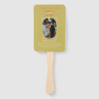 Colourful Wedding Ceremony Program Hand Fan