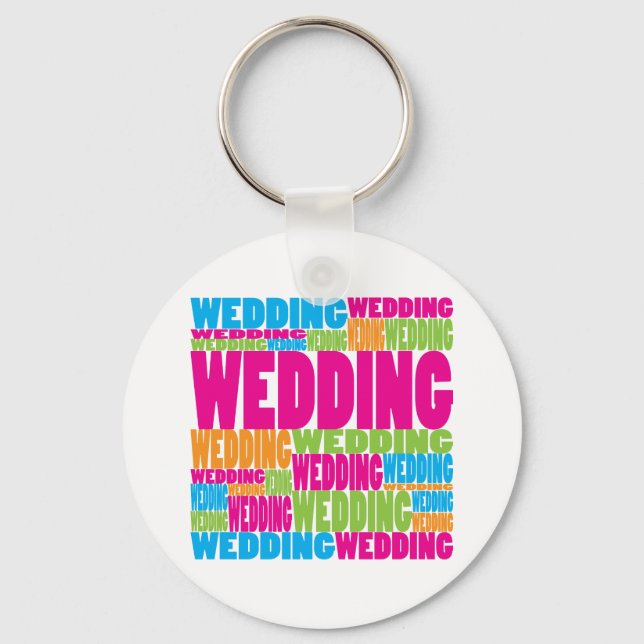 Colourful Wedding Key Ring (Front)