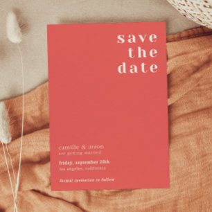 Colourful wedding save the date invitation