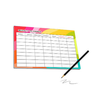 Colourful weekly planner notepad