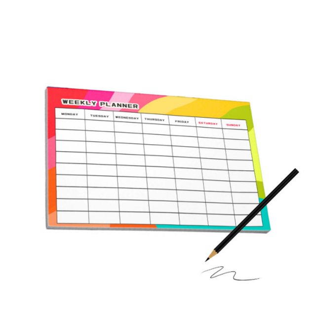 Colourful weekly planner notepad (Creator Uploaded)