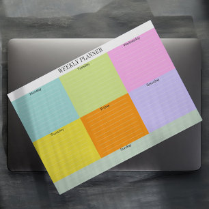 Colourful Weekly Planner Notepad Colour Block