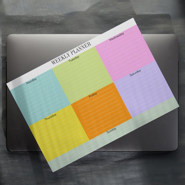 Colourful Weekly Planner Notepad Colour Block (Creator Uploaded)