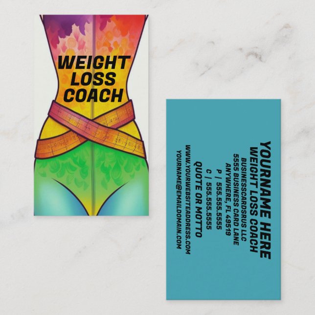 Colourful Weight Loss Coach Business Card (Front/Back)