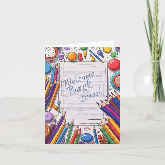 Colourful Welcome Back to School Design Card (Front)
