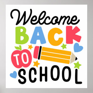 Colourful Welcome Back to School Design Poster