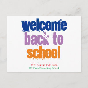 Colourful Welcome Back to School Postcard