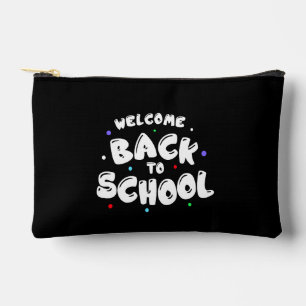 Colourful Welcome Back to School Typography Accessory Pouch