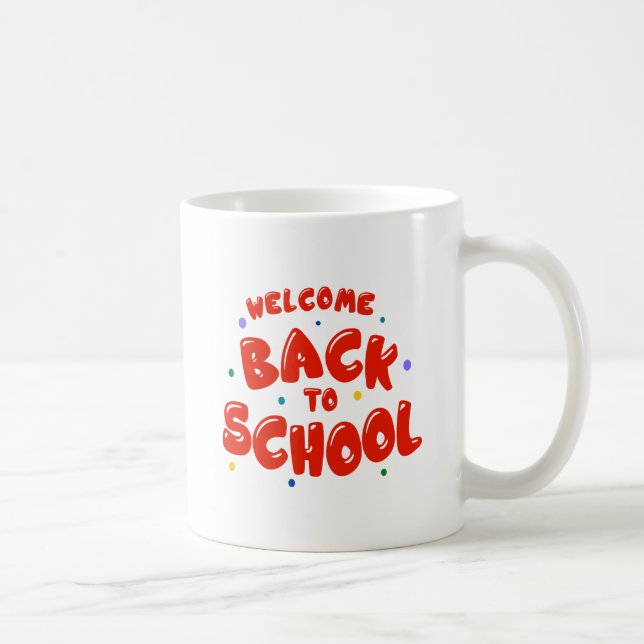 Colourful Welcome Back to School Typography Coffee Mug (Right)